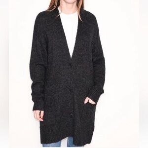 Isabel Marant Charcoal Cardigan Mohair/Wool Blend Sweater